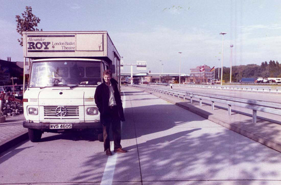 ON TOUR – 1984 Stage Manager Mark Preston at the  East German border